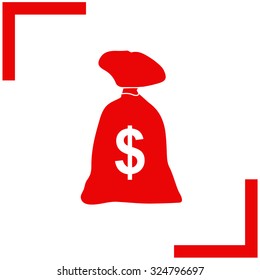 Money bag vector icon. Dollar.