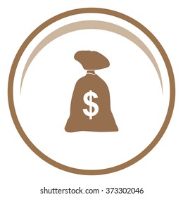 Money bag vector icon. Dollar,