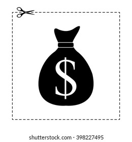 money bag vector icon with dollar sign