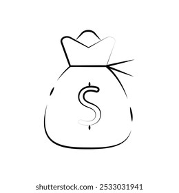 Icono del Vector del bolso del dinero editable en un fondo blanco.