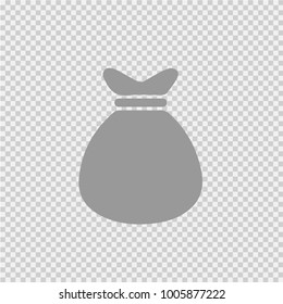 Money bag vector icon eps 10. Simple isolated pictogram.
