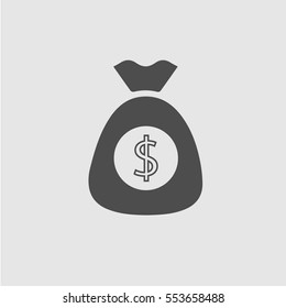 Money bag vector icon eps 10. Dollar cash.
