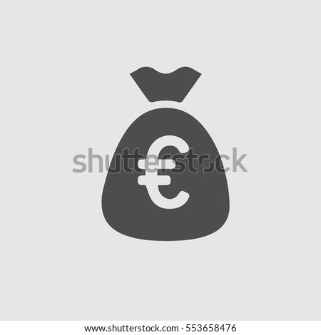 Money bag vector icon eps 10. Euros cash.