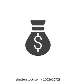 Money bag vector icon. filled flat sign for mobile concept and web design. Dollar money sack simple solid icon. Symbol, logo illustration. Pixel perfect vector graphics