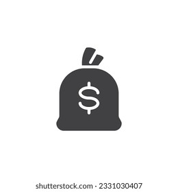 Geldbeutel, Vektorsymbol. volles Flachzeichen für mobiles Konzept und Webdesign. Dollar Geldbeutel-Brille-Symbol. Symbol, Logo-Abbildung. Vektorgrafik