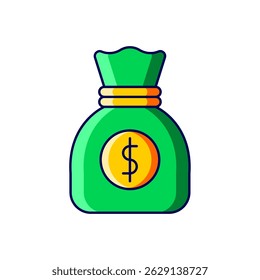 money bag vector icon illustration isolated on white background