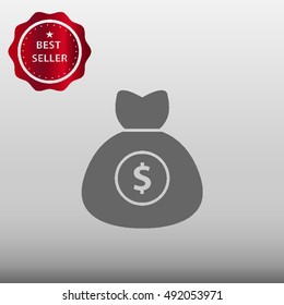 Money Bag Vector Icon Illustration