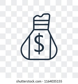 Money bag vector icon isolated on transparent background, Money bag logo concept