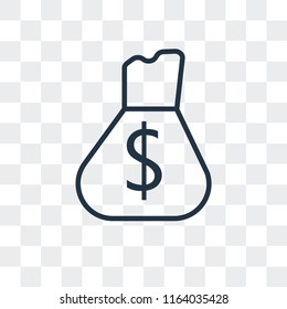 Money bag vector icon isolated on transparent background, Money bag logo concept