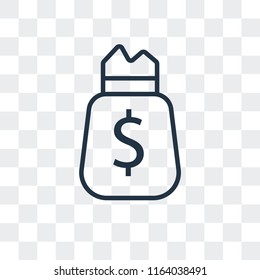 Money bag vector icon isolated on transparent background, Money bag logo concept