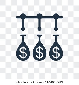 Money bag vector icon isolated on transparent background, Money bag logo concept