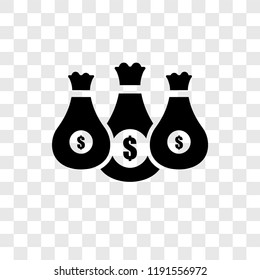 Money bag vector icon isolated on transparent background, Money bag transparency logo concept