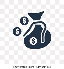 Money bag vector icon isolated on transparent background, Money bag transparency concept can be used web and mobile