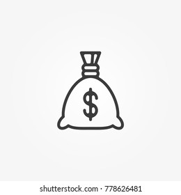 Money bag vector icon isolated on background. Trendy sweet symbol. Logo illustration