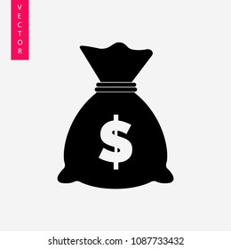 Money bag vector icon, logo