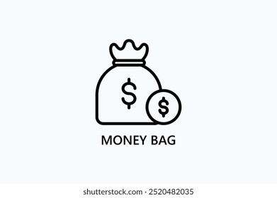 Money Bag Vector Icon Or Logo Illustration