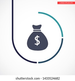 Money bag Vector icon . Lorem Ipsum Illustration design