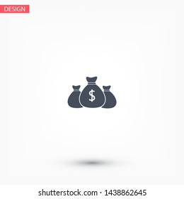 Money bag Vector icon . Lorem Ipsum Illustration design