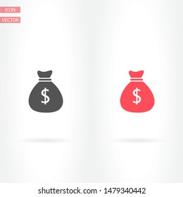 Money bag Vector icon . Lorem Ipsum Illustration design
