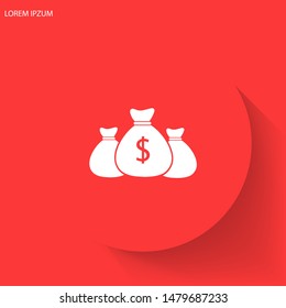 Money bag Vector icon . Lorem Ipsum Illustration design