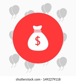 Money bag Vector icon . Lorem Ipsum Illustration design