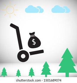 Money bag Vector icon . Lorem Ipsum Illustration design