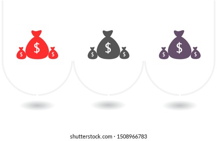 Money bag Vector icon . Lorem Ipsum Illustration design