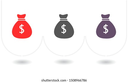 Money bag Vector icon . Lorem Ipsum Illustration design