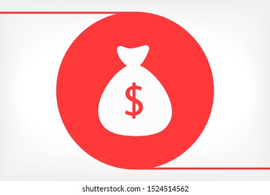 Money bag Vector icon . Lorem Ipsum Illustration design