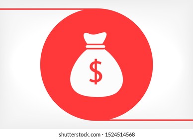 Money bag Vector icon . Lorem Ipsum Illustration design