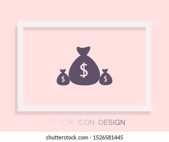 Money bag Vector icon . Lorem Ipsum Illustration design