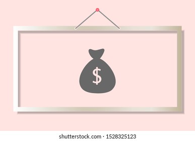 Money bag Vector icon . Lorem Ipsum Illustration design