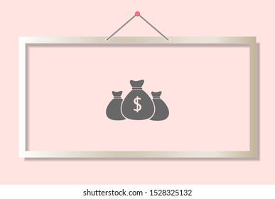 Money bag Vector icon . Lorem Ipsum Illustration design