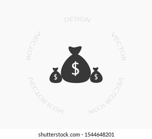 Money bag Vector icon . Lorem Ipsum Illustration design