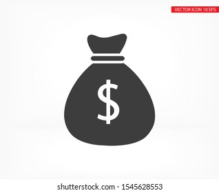Money bag Vector icon . Lorem Ipsum Illustration design