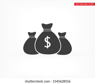 Money bag Vector icon . Lorem Ipsum Illustration design