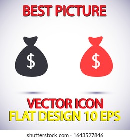 Money bag Vector icon . Lorem Ipsum Illustration design