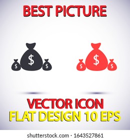 Money bag Vector icon . Lorem Ipsum Illustration design