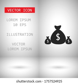 Money bag Vector icon . Lorem Ipsum Illustration design