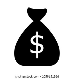 money bag vector icon, money sack sign
