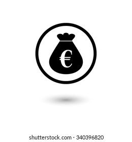 Money bag - vector icon with shadow