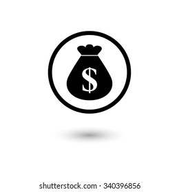 Money bag - vector icon with shadow