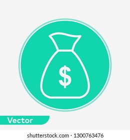 Money bag vector icon sign symbol