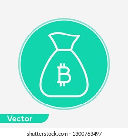 Money bag vector icon sign symbol