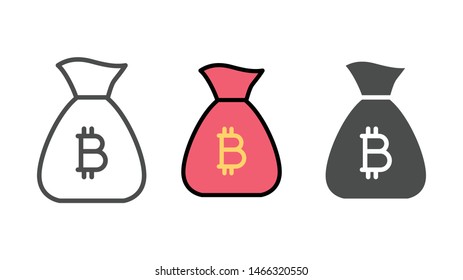 Money bag vector icon sign symbol