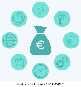 Money bag vector icon sign symbol