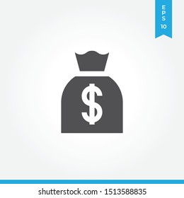 Money bag vector icon, simple sign for web site and mobile app.