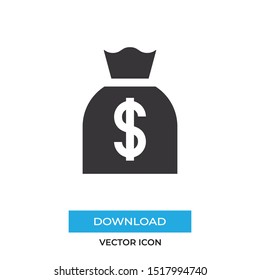 Money bag vector icon, simple sign for web site and mobile app.
