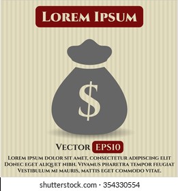 Money Bag vector icon or symbol