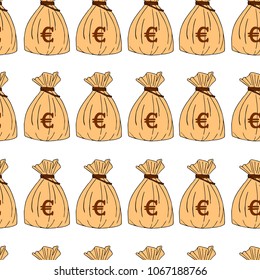 Money bag vector illustration. Business and finance. High quality black outline logo for web site design and mobile apps.